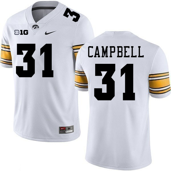 Jack Campbell Iowa Jersey,University Of Iowa Hawkeyes Fotoball Uniforms,Jersey,Gears-White